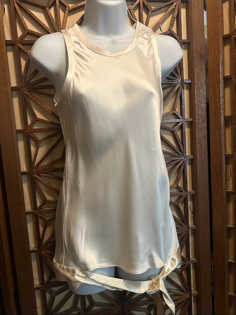 Helmut Lang Butter Satin Tie-Hem Tank Top Italian fabric S Small